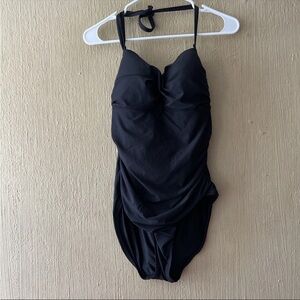 Helen Jon Swimsuit slimming Black One Piece  Women's Size XL strapless halter